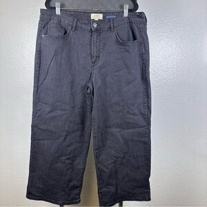 LOGO by Lori Goldstein | Women Black Wide Leg Crop